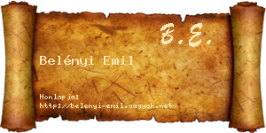 Belényi Emil névjegykártya